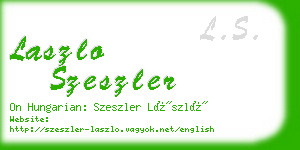 laszlo szeszler business card